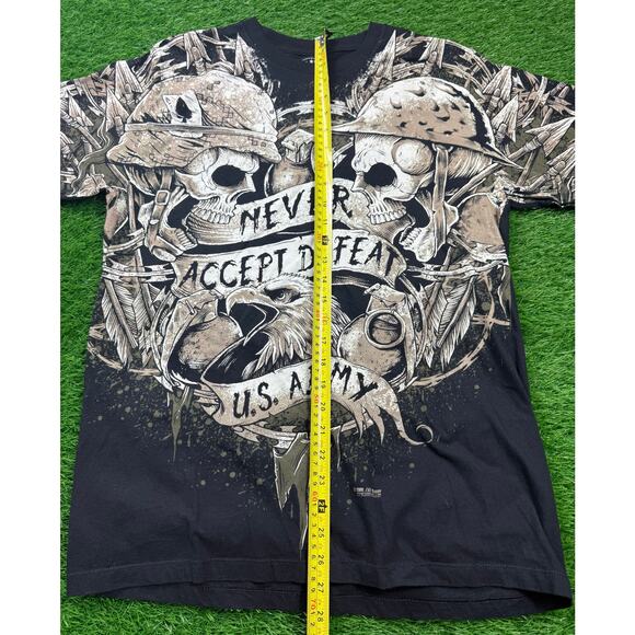 7.62 Design U.S. Army Never Accept Defeat T-Shirt Skull Eagle Graphic Men’s L - Picture 6 of 10